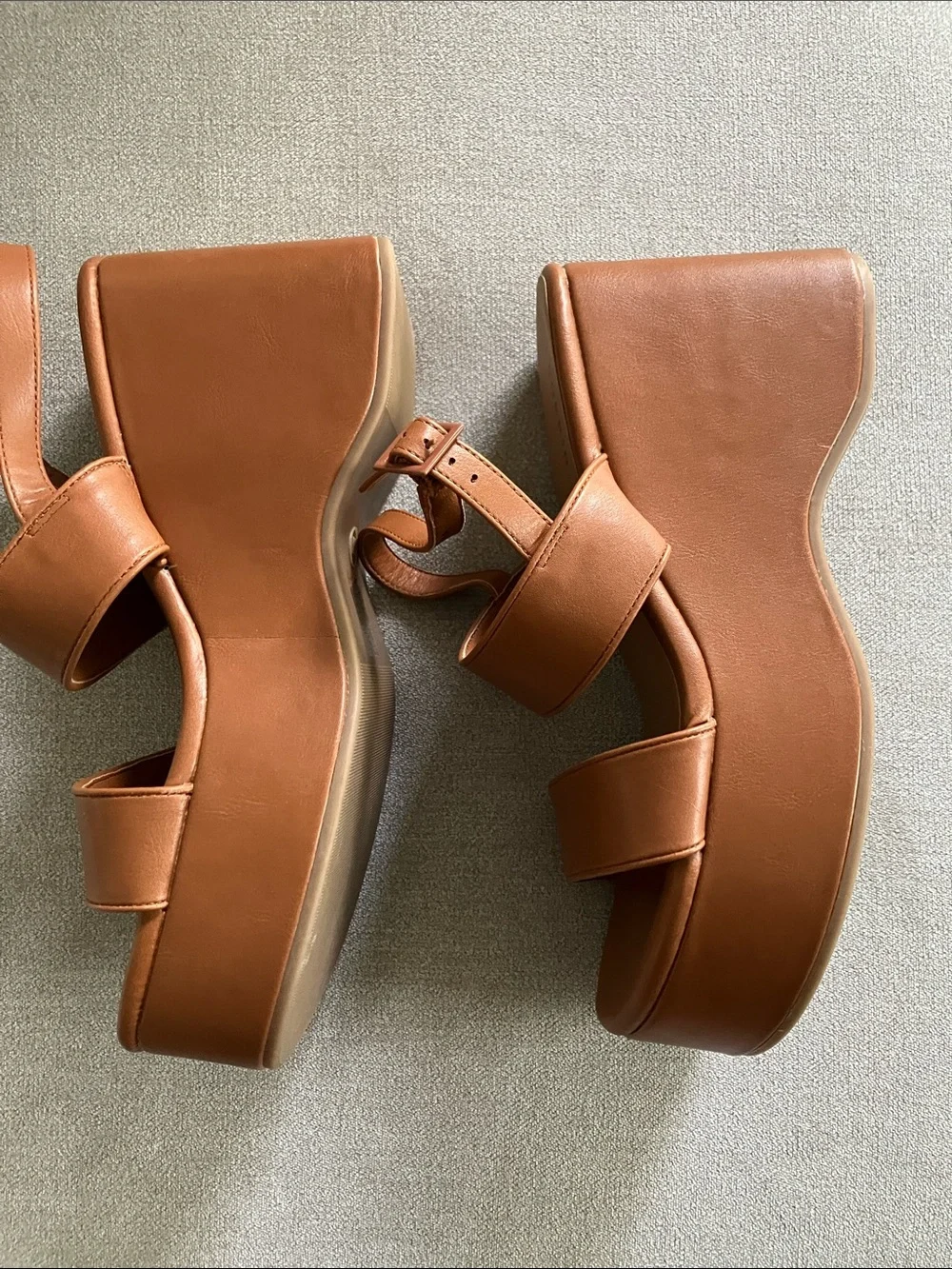 torrid Tan Brown Platform Sandals with Ankle Strap